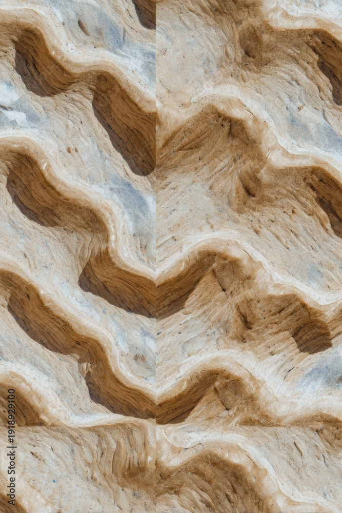 Obraz premium Seamless Cork Texture Background with Wavy Wood Grain Pattern for Vision Board Design, Digital Wallpaper, and Graphic Design Context in Earthy Clay Brown Tones