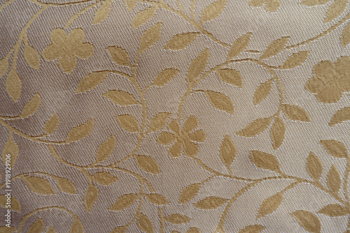 Foto Background - beige and white single damask jacquard fabric texture