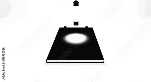 Black Stage Spotlight Shining Bright White Light