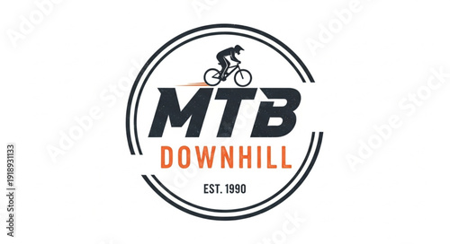 MTB Downhill Mountain Bike Logo Design.