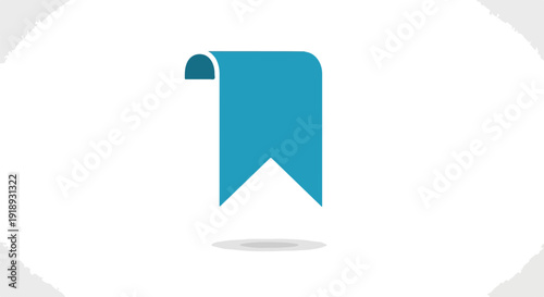 Blue bookmark icon with folded corner on white background symbolizing favorites or reminders