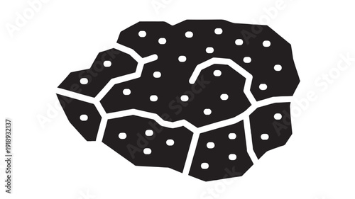 Brain icon with neurons and synapses illustration in black and white, representing cognitive function and mental processes featuring anatomy, neuroscience, psychology with neurology and medical