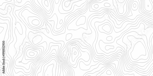 Abstract discovery topographic map banner texture background. Contour abstract map relief land outline. Topographic map patterns. White wave paper curved relief abstract background. Seamless topo line