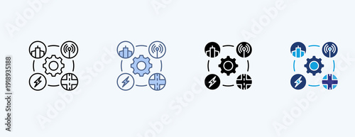 Infrastructure Multiple Icon Illustration Vector