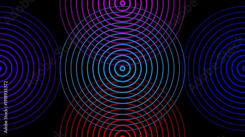 Radio wave signal animation on black background. Green spiral radio wave station. Radio wave signal and sound wave signal.