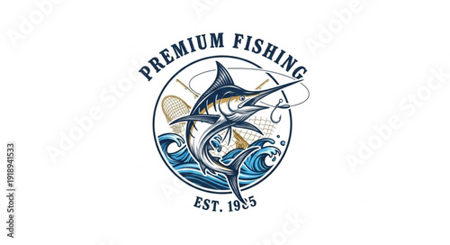 Premium Fishing Logo with Marlin.