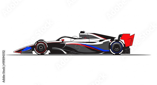Racing Car Side View Illustration.