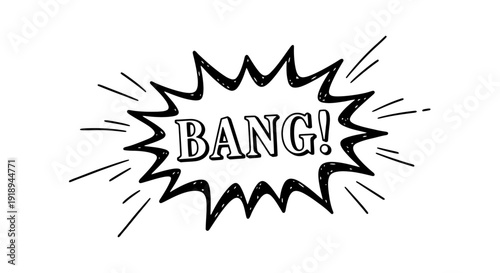 A comic book-style illustration of an explosion with the word BANG! in the center.