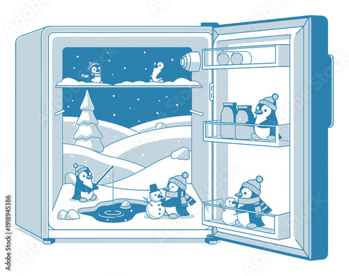 Fridge Winter Wonderland - Penguins & Surreal Humor
