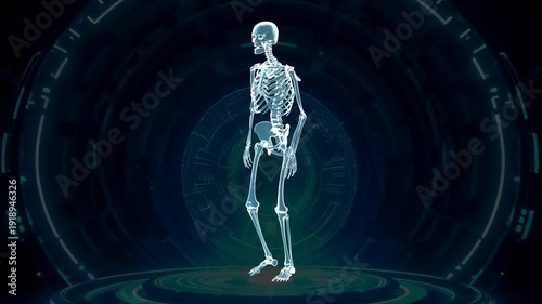 Human Skeletal System Walking Perspective Hologram