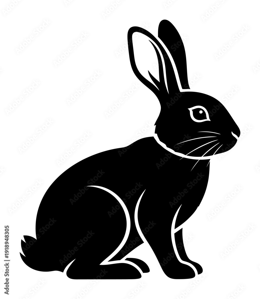 Fototapeta premium Easter Bunny Silhouette - Vector Illustration