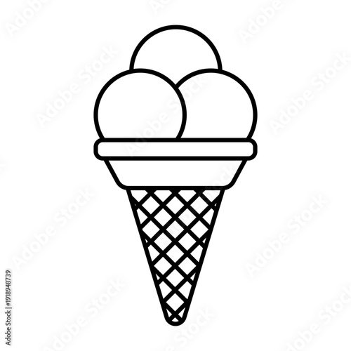 Ice cream vector icon. Waffle cone illustration sign. Ice lolly symbol. Frozen juice logo.