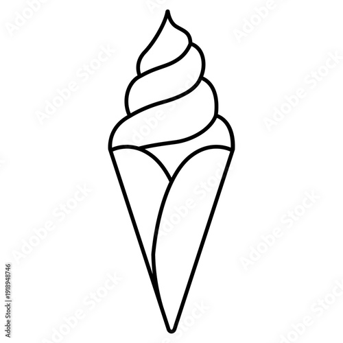 Ice cream vector icon. Waffle cone illustration sign. Ice lolly symbol. Frozen juice logo.