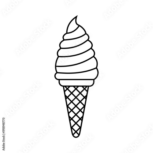 Ice cream vector icon. Waffle cone illustration sign. Ice lolly symbol. Frozen juice logo.