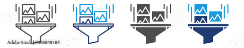 filtering images icon set multiple style