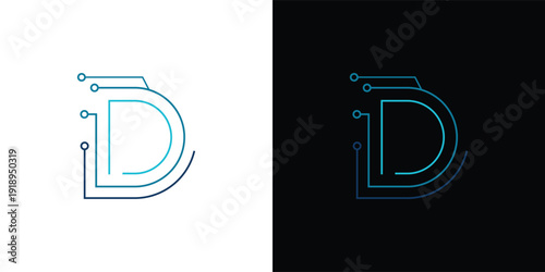 The letter 'D' with a touch of modern, minimalist digital elements