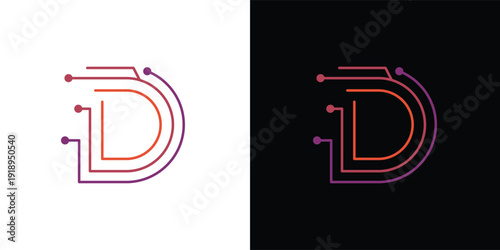 The letter 'D' with a touch of modern, minimalist digital elements