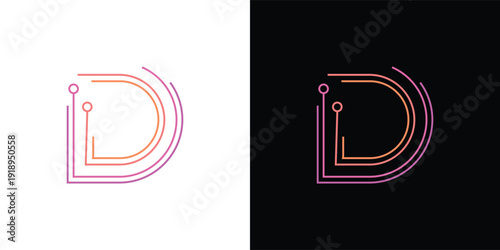 The letter 'D' with a touch of modern, minimalist digital elements