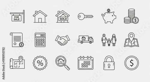 Real Estate Icons Collection for Property Business.