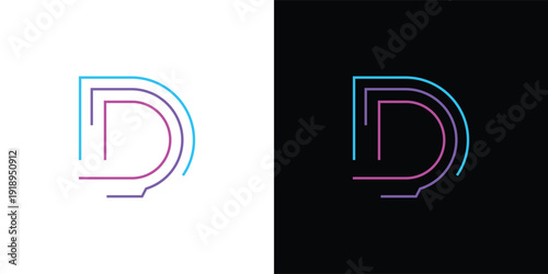 The letter 'D' with a touch of modern, minimalist digital elements