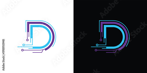 The letter 'D' with a touch of modern, minimalist digital elements