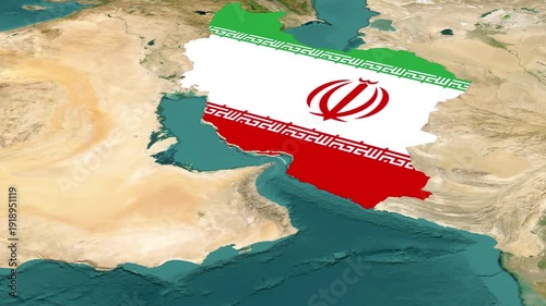 Strategic Map of Iran Highlighting Strait of Hormuz Maritime Shipping Trade Route