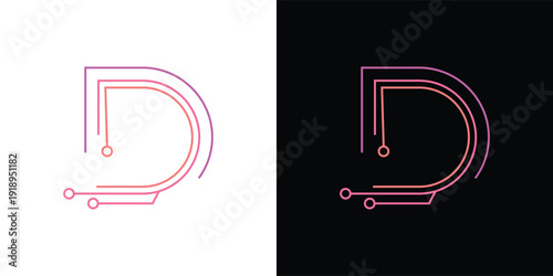 The letter 'D' with a touch of modern, minimalist digital elements