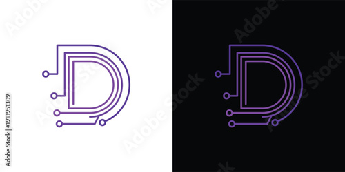 The letter 'D' with a touch of modern, minimalist digital elements