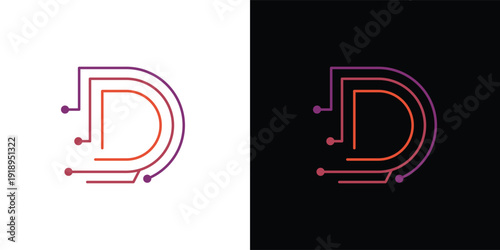 The letter 'D' with a touch of modern, minimalist digital elements