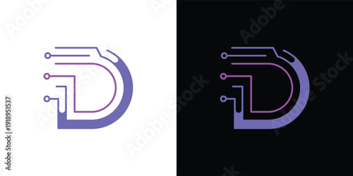 The letter 'D' with a touch of modern, minimalist digital elements