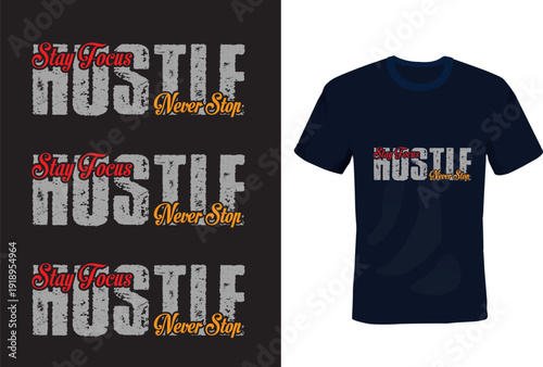 Title: Never Sleep Hustle - Premium Star Typography Streetwear T-Shirt