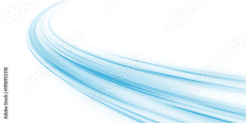 Neon laser motion line ripple across city highway, road traffic. Blue light trail drives speed, motion, energy while creating futuristic wave along the scene. The winter air is very cold. PNG vector.