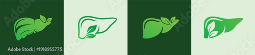    Liver leaf medical logo hepatology digestive health clinic wellness organic care icon
