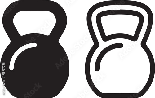 Kettlebell Silhouette Vector Icon, Kettlebell Silhouettes