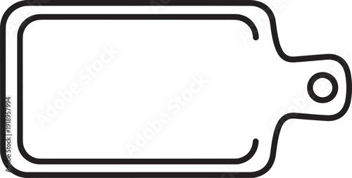 Simple wooden cutting board with a convenient handle and hanging hole, perfect for food preparation in any kitchen. Vector illustration.