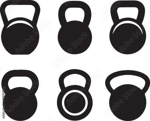 Kettlebell Silhouette Vector Icon, Kettlebell Silhouettes