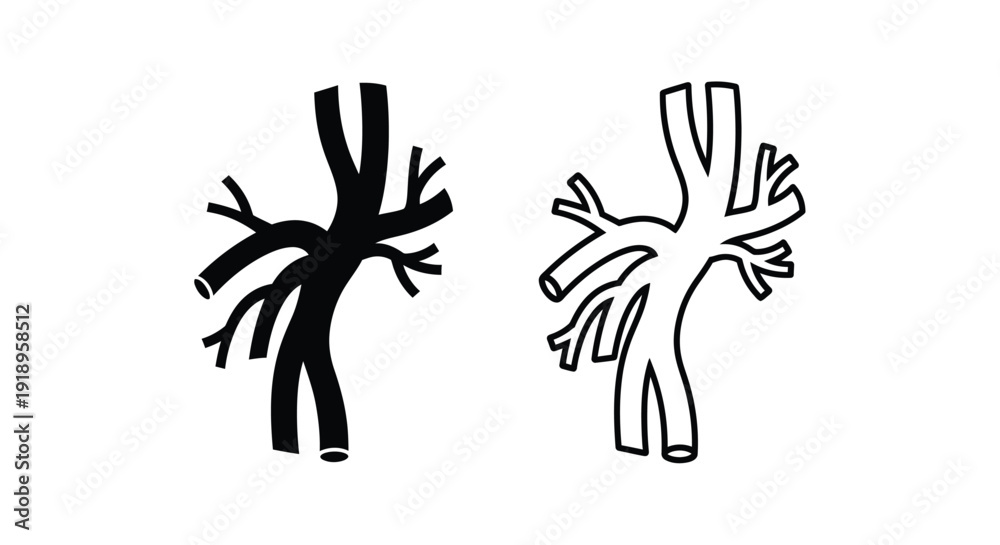 Obraz premium Two abstract figures resembling plants or stylized human forms