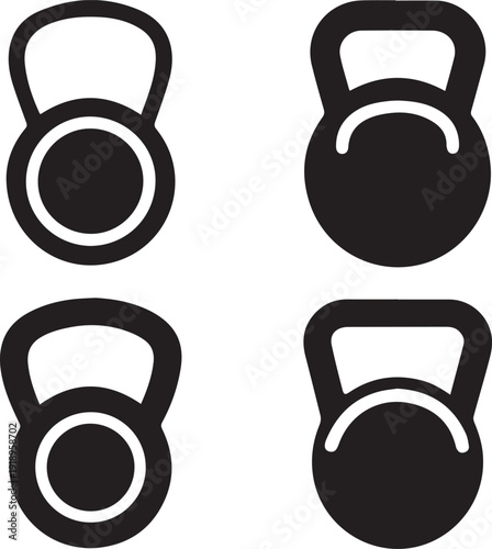 Kettlebell Silhouette Vector Icon, Kettlebell Silhouettes