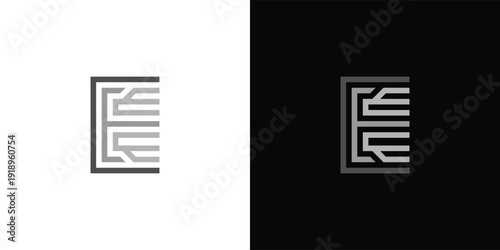 The letter 'E' logo is formed from digital circuit lines on a white or black background. It represents electronics, engineering, energy, efficiency, and the digital age.