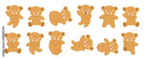 collection of adorable teddy bear illustrations in multiple