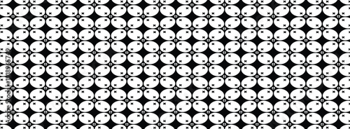 batik kawung illustration in black and white for background