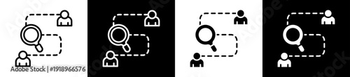 User Tracking Icon Set In Black And White Filled Style Collection