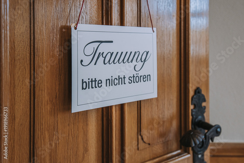 Quadro su tela Trauungsschild im Standesamt - Bitte nicht stören