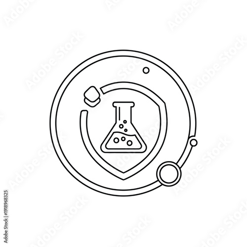 Natural product science formula line icon for safe items and eco friendly