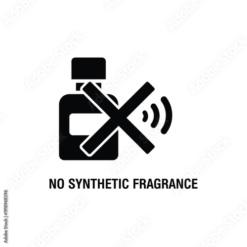 No synthetic fragrance icon for natural and chemical free product badge