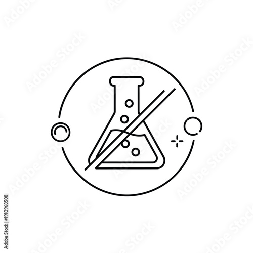 No chemicals in product sign line art design with transparent background