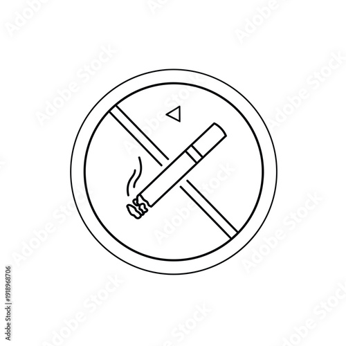 Cigarette no smoking line icon design with transparent background for easy use