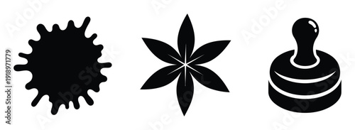 Black Ink Splatter, Star Anise, and Stamp