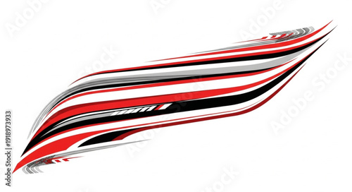 Red Black White Striped Fabric Texture.