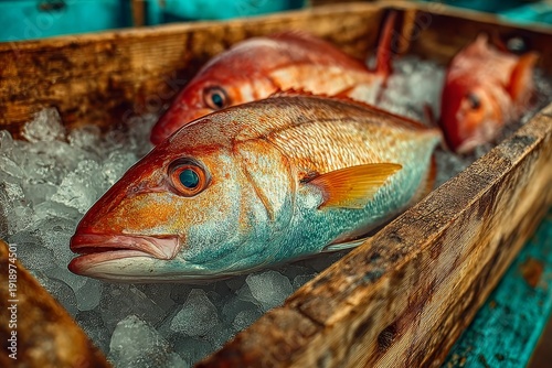 Wallpaper Mural Fresh caught amberjack overflowing from fishing cooler. Generative AI Torontodigital.ca